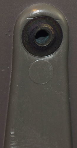 Rivet côté intérieur.