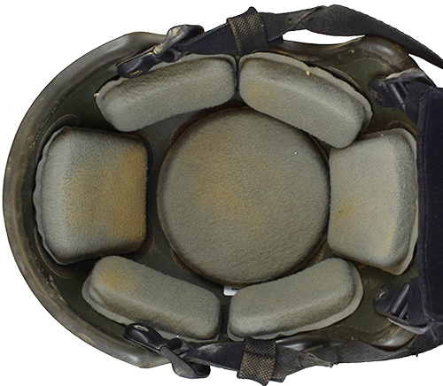 Coiffe équipée de 7 pads.