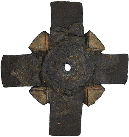 Tampon amortisseur cruciforme (envers/revers). Tampon amortisseur cruciforme (envers/revers).