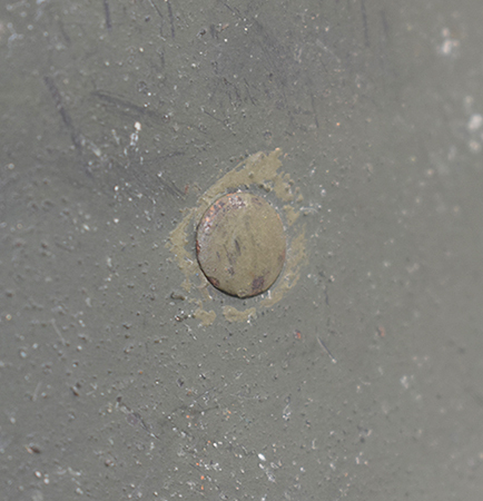 Tête de rivet peinte. Tête de rivet peinte.