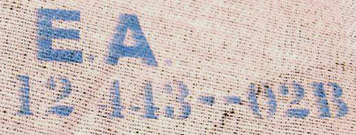 Marquage appliqué au tampon encreur. Marquage appliqué au tampon encreur.