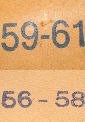 Marquages taille. Marquages taille.