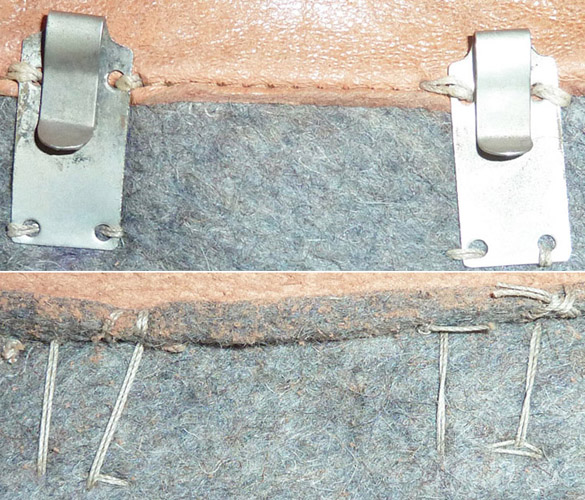 Agrafes de fixation cousues main. Agrafes de fixation cousues main.