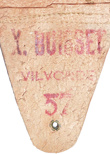 Marquage : X.BUISSET Vilvoorde 57. Marquage : X.BUISSET Vilvoorde 57.