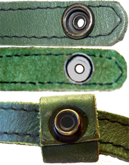 Pression à tambour femelle sur la sangle, mâle sur le passant Pression à tambour femelle sur la sangle, mâle sur le passant