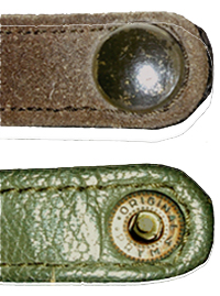 Extrémité de la sangle recto/verso. Extrémité de la sangle recto/verso.