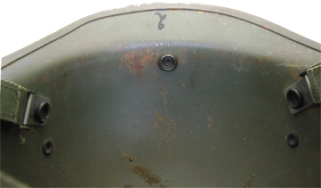 Intérieur de l'avant du casque. Intérieur de l'avant du casque.