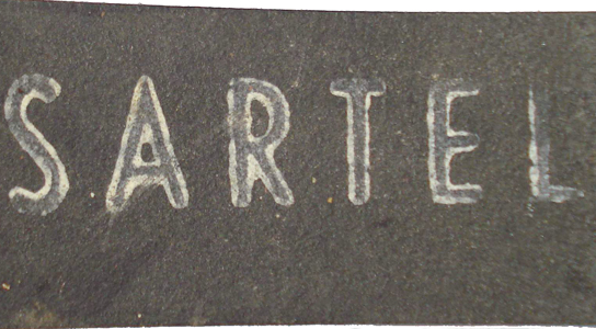 Autre police marquage SARTEL. Autre police marquage SARTEL.
