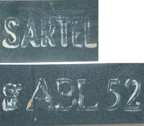 SARTEL, 1952, taille 58.