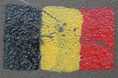 Insigne tricolore peint.