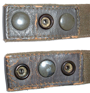 Extrémité d'une sangle de serrage, recto verso.