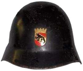 Pompier de Berne. Casque de pompier.