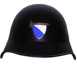 Pompier de Zürich. Casque de pompier.