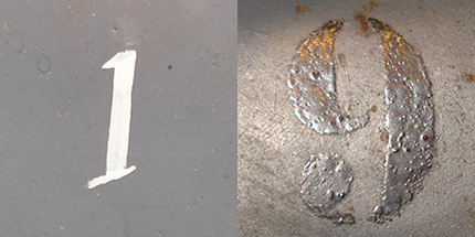 Numéros peints. Numéros peints.