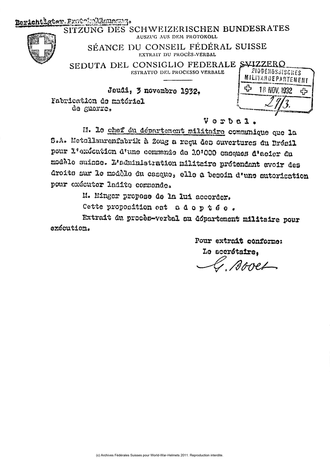 Avis d'export pour le Brésil.