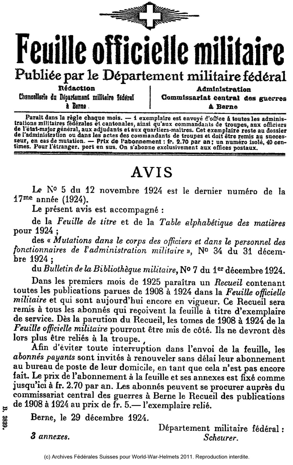 Note du KTA de 1924 - jugulaire.