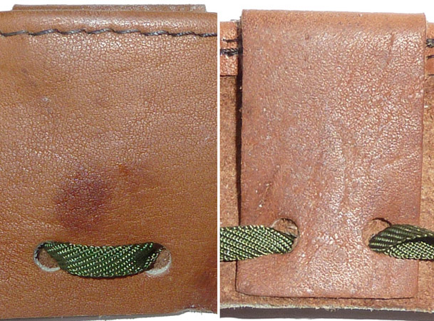 Passage du lacet pour former les anneaux maintenant le bandeau &agrave; la suspension.