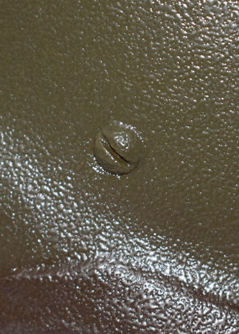 Vis recouverte par le revêtement. Vis recouverte par le revêtement.