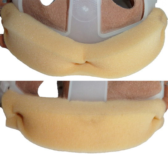 Bloc de mousse de polyéther arrière et avant.