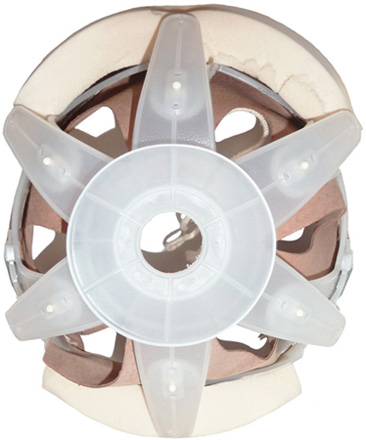 Coiffe avec support - vue de dessus.