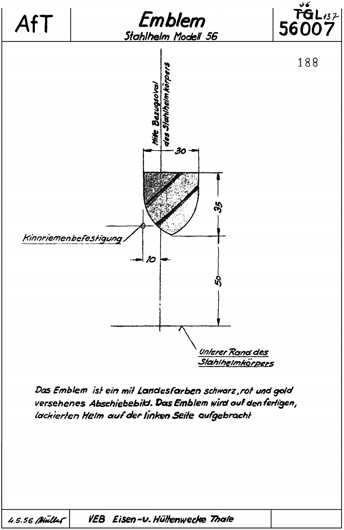Description de la bombe du casque Modell 56.