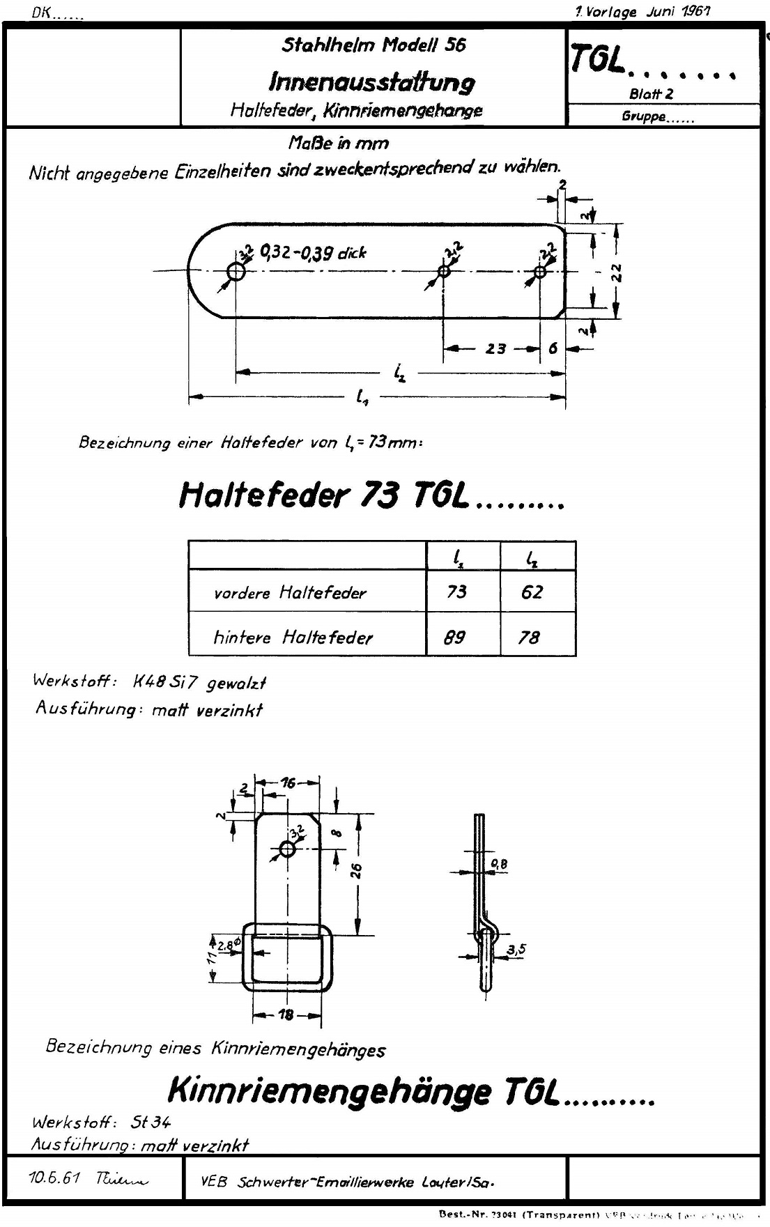 Réglement de fabrication.