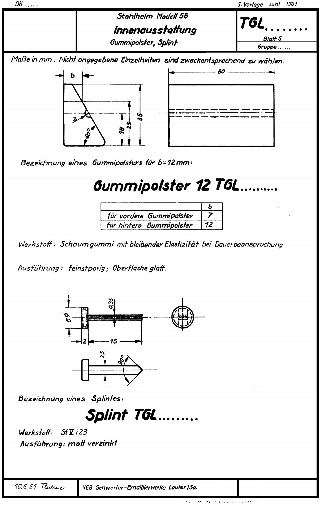 Réglement de fabrication.