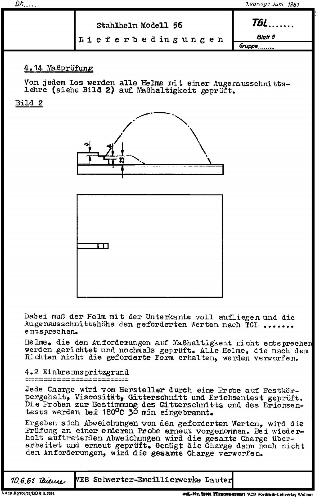 Réglement de fabrication.