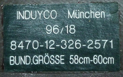 Etiquette fabricant.