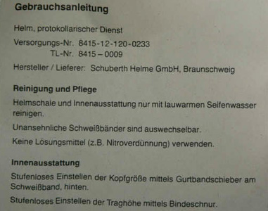 Sous-casque de parade M56.