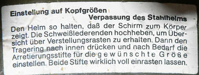 Etiquette comportant les instructions de réglage et d'utilisation. Etiquette comportant les instructions de réglage et d'utilisation.