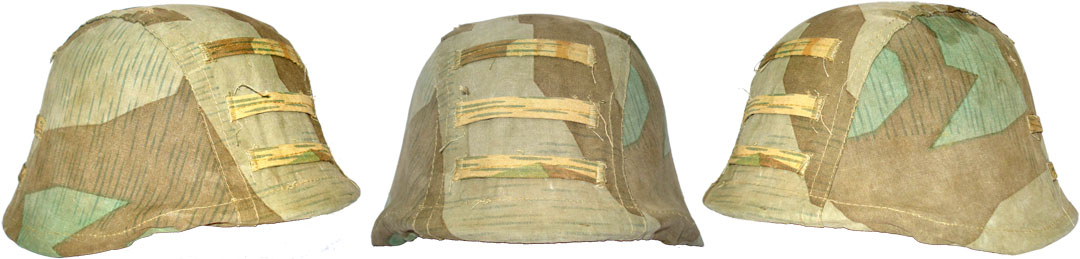 Couvre-casque artisanal taillé dans une Zeltbahn. Couvre-casque artisanal taillé dans une Zeltbahn.