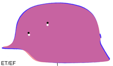 Superposition ET/EF en position posé à plat. Superposition ET/EF en position posé à plat.