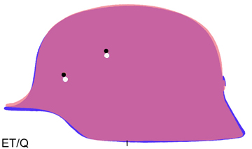 Superposition ET/Q en position posé à plat. Superposition ET/Q en position posé à plat.