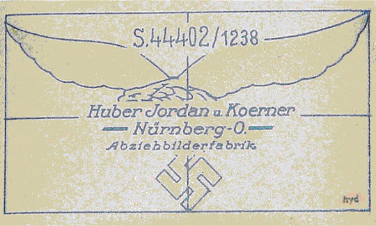 Carte-support Huber, Jordan und Koerner. Carte-support Huber, Jordan und Koerner.