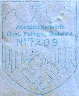 Carte-support Gustav Peiniger. Carte-support Gustav Peiniger.