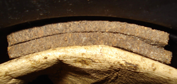 Double tampon de liège. Latéral. Double tampon de liège. Latéral.