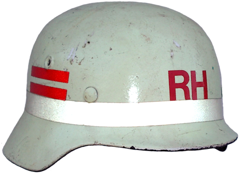 Casque du lot B1 réutilisé par les pompiers. Casque du lot B1 réutilisé par les pompiers.