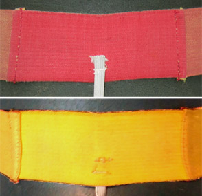 Bande de tissu élastique.