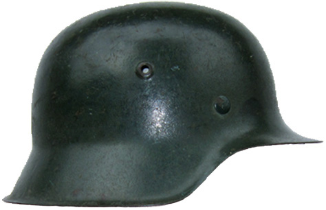 Vert sombre satiné, 1ère couleur des casques BGS.