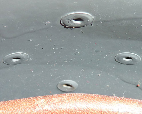 Rivets mécaniques - vue intérieure. Rivets mécaniques - vue intérieure.