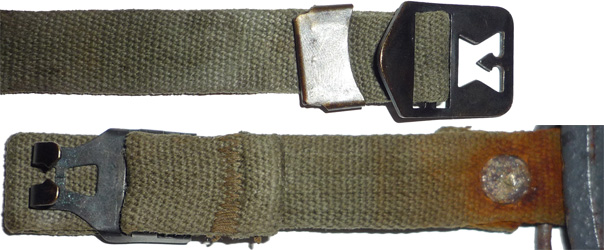 Jugulaire, boucle et crochet de fixation. Jugulaire, boucle et crochet de fixation.