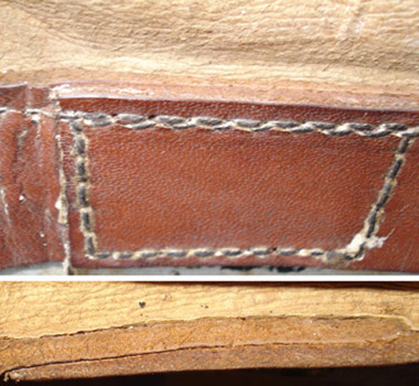 Jointure cerclage en cuir. Jointure cerclage en cuir.