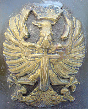 Exemple soudé sur un casque modèle 35 allemand. Exemple soudé sur un casque modèle 35 allemand.