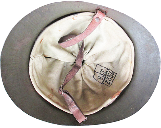 Exemplaire vert avec coiffe en toile. Exemplaire vert avec coiffe en toile.