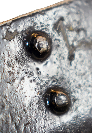 Têtes des rivets. Têtes des rivets.