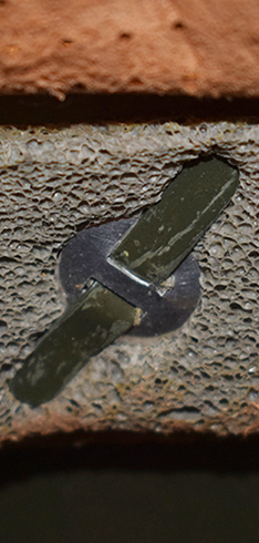 Vue intérieure, avec rondelle de renfort.