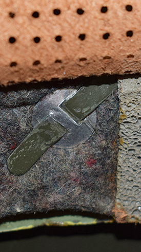 Vue intérieure, avec rondelle de renfort.