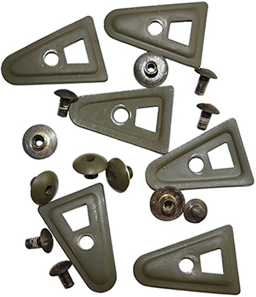 Ensemble plaques, vis et écrous.