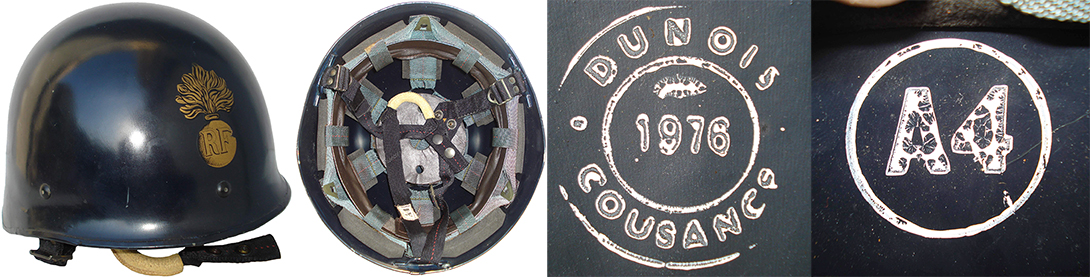 Casque de présérie modèle A4, fabrication pour la Gendarmerie. Casque de présérie modèle A4, fabrication pour la Gendarmerie.